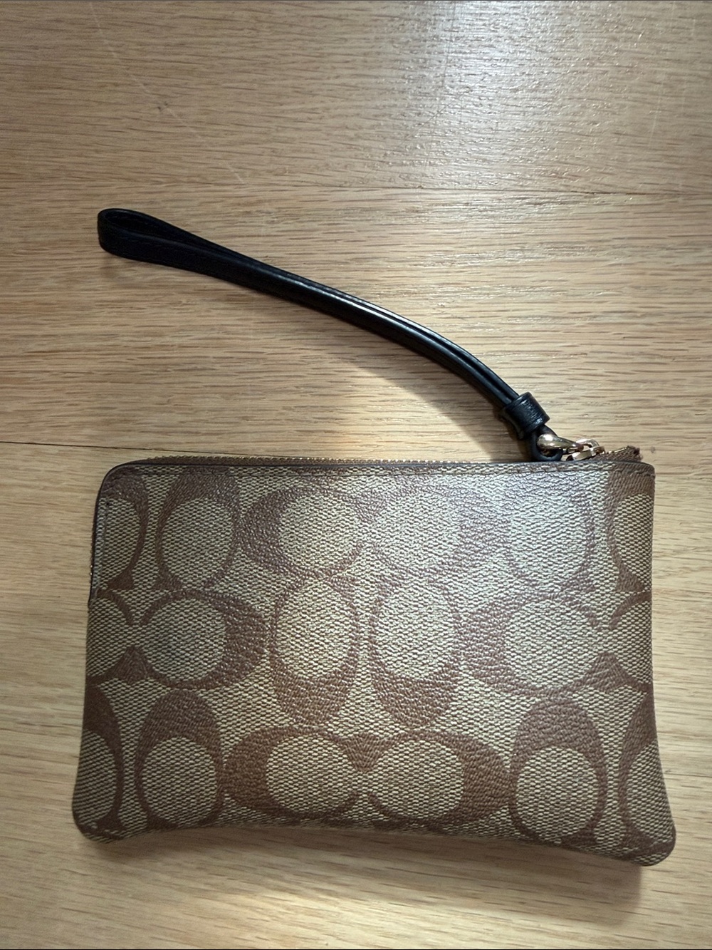 Coach Brown Wristlet - Picture 2 of 2